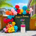 Hot Pink blue yellow orange balloons 160pcs For ana theme Balloon Garland arch kit Summer Tropical for Baby ana Birthday Decorations Luau hawaiian Aloha beach party