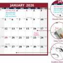 3 x 2026 Dry Erase Calendar  Large Yearly Wall calendar 2026, 33.7'' x 45.1'', 2-Side Reversible Calendar 2026, Vertical/Horizontal, Jan 2026  Dec 2026, 2026 Wall Calendar with Notes, Stickers - Red