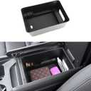 (2Pack) Coleya 2024 2025 2026 Santa Fe Center Console Organizer (Lower&Armrest)(SE/SEL/XRT/Limited/Calligraphy), Durable ABS Plastic&Anti-Slip Rubber Console Tray 2026 2025 Santa Fe Hybrid Accessories