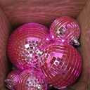 WILLBOND 12 Pack Disco Ball Mirror Ball with Hanging Ring for Fun Retro Disco Party Decorations Party Dj Lighting Effect Stage Props Game Accessories, 5.91", 3.94", 3.15", 2.36"(Pink)