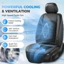 Coverado Cooling Car Seat Cover, 12V-24V Ventilated Front Seat Cushion for Car, 3-Speed Adjustable Seat Cover for Summer Driving Seat, Universal Fit for Car SUV Truck Van