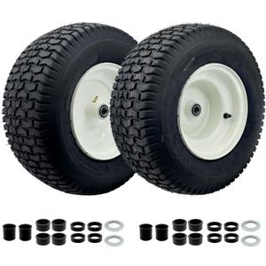 2-Pack 16 x 6.5-8 Riding Lawn Mower Tire and wheel with 3/4" or 5/8'' Bushing, 16Inch Tire Assembly for Lawn Mower, Garden Tractor.3" -6''Offset Hub. (16 x 6.50-8 Tubeless,3" Offset Hub)