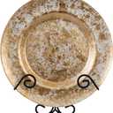 MyGift 913 Inch Wall Plate Hanger, Decorative Metal Scrollwork Plate Holder for Display, Wall Mounted Vertical Black Wire Plate Rack