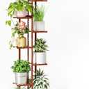 ROSSNY 55 Inch Tall Plant Stand Indoor, 7 Tier 8 Potted Bamboo Plant Stands for Indoor Plants, Corner Plant Stand, Tiered Plant Stands, Plant Shelf For Indoor, Planter Holder for Multiple Plants Indoor, Brown