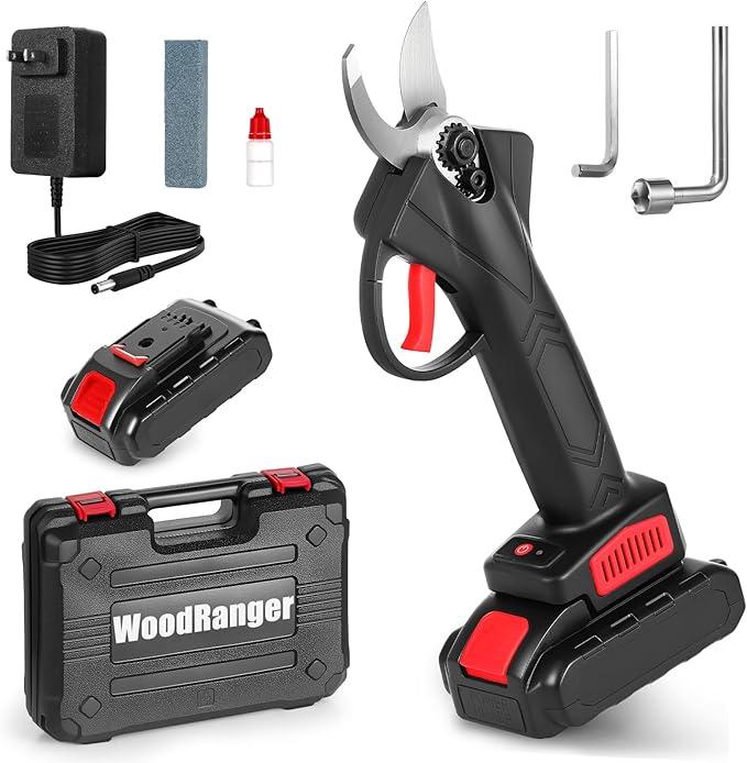 Wood Ranger Power Shears, Professional Garden Cutting Tool with Case, Battery and Charger (1 Battery & 1 Scissor head), Pack of 3