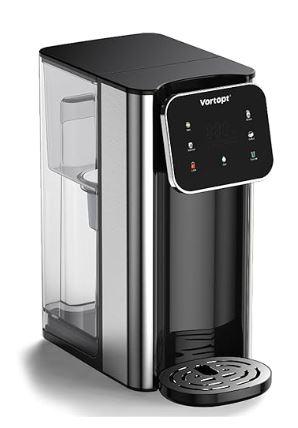 Vortopt Countertop Water Dispenser,4L Large Tank,4 Temperature Modes (Normal Temperature，45℃，85℃，95℃), 3S Fast Heating, Carbon Filter,Safety Lock & Water Shortage Alert,UR05，Black