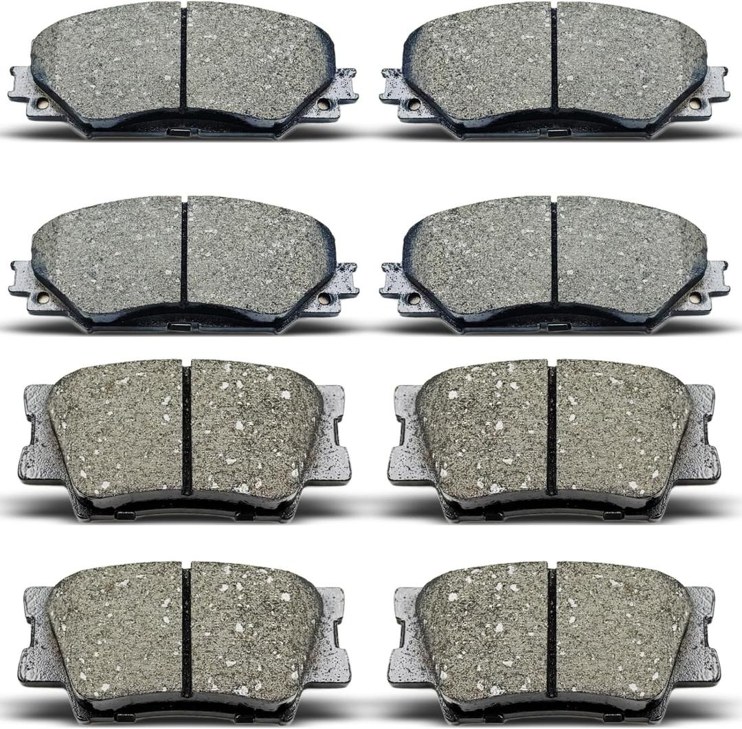8PCS Front Rear Ceramic Brake Pads Replacement Kit Fits For 2010-2012 Lexus HS250h,For 2006-2018 Toyota RAV4 (D1210 D1212)