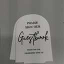 KOSKIMER 2Pcs Wedding Signs for Ceremony and Reception, 5"x7" White Acrylic Wedding Reception Signs, Guest Book Sign with Stand, Cards and Gifts Sign (Set of 2)