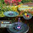 Solar Bird Bath Fountain,Upgrade 3.5W Glass Panel Solar Fountain with 2200mAh Backup Battery, Colorful LED Lights,8 Spray Mode, 4 Fixed Rods for Garden, Pond, Pool,Patio Outdoor Water Feature