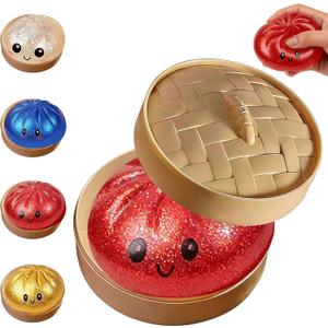 Glitter Dumpling, Glitter Dumpling Squishy with Box (Red)