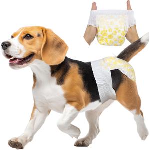 Pet Soft Disposable Dog Diapers Female, Pull Up Doggie Diapers for Female Dogs, 360Stretchy Waist Puppy Diapers, Super Absorbent Doggy Diaper Leak Proof Design for Dogs in Heat (Medium, Count, 40.0)