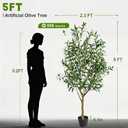 Tall Artificial Olive Tree Faux Trees Indoor Outdoor Realistic Floor Plant Large Fake Plants for House Modern Home Living Room Master Bedroom Office Front Porch Decor Outside Patio para decoracion