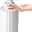 Automatic Soap Dispenser Liquid Touchless: 9oz White Plastic - Rechargeable Electric Smart Auto Hand Soap Dispenser - Dish Bathroom Kitchen