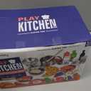 Pretend Play Accessories - 52pc Kids Kitchen Playset with Play Food, Stainless Steel Cookware, Toys Pots and Pans, Toddler Kitchen Set with Cuttable Toy Food - Boys and Girls Gift