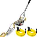 Come Along Winch, 5-Ton (10,000 Lbs) Pulling Capacity, 10Ft, 3 Hook, Heavy Duty Power Cable Come Along Tool with Dual Gears, Hand Winch Cable, Automotive Hoist Winch Puller, Recovery Gear