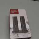 Electric Salt and Pepper Grinder Set (2 Pack), One Hand Adjustable Coarseness, Battery Powered with Stand, Seasoning Tools for Kitchen BBQ