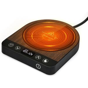 Smart Coffee Mug Warmer, 50W Fast Heating Coffee Warmer for Desk with 5 Temperature Control & 2-12H Auto Shut Off, Electric Large Panel Cup Warmer for Milk, Tea, Beverage, Candle, Wood