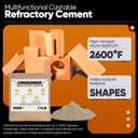 22 lb Masonry Refractory Mortar Rated 2600F Fireplace Brick, Pizza Oven | No Heat Cure. Just add water & mix. Trowel into joints & flues. For Masonry: fire pits, kilns, forges. Reheat Safe