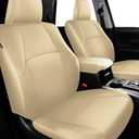 FREESOO for Toyota 4Runner Seat Covers 2011-2024, Custom Leather Seat Covers for Cars, Luxury Car Seat Covers Full Set, Waterproof Car Seat Cushion Protector, Beige ONLY FIT 3-Row 7 Seats Model
