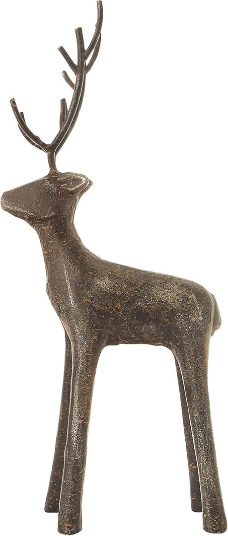 Creative Co-Op Cast Iron Standing Deer, Black (13.25")