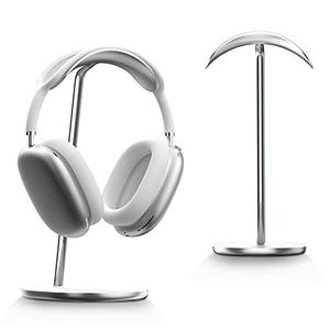 BENKS Desktop Headphone Stand Universal Headset Holder Hanger Mount Aluminum with Protective Silicone Pad, Gaming Headset Accessories, Compatible with AirPods Max, Beats, Bose, Sony and so on (White)