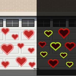Fuutreo 26 Pcs Valentine's Day Garage Door Magnets 12/8/6/4 Inch Glow in the Dark Red Heart Garage Door Decorations Refrigerator Magnetic Car Stickers for Valentine's Day Wedding Party Supplies