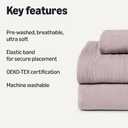 Amazon Basics Twin Bed Sheet, 3-Piece Bedding Set, Double Brushed Microfiber, Ultra Soft, Easy Care, Purple