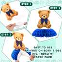 8 Pcs Tartan Plaid Style Bear Baby Shower Decorations Green Blue Bear Baby Shower Honeycomb Centerpieces 3D Table Decorations for Gender Reveal Birthday Party Supplies Table Centerpieces