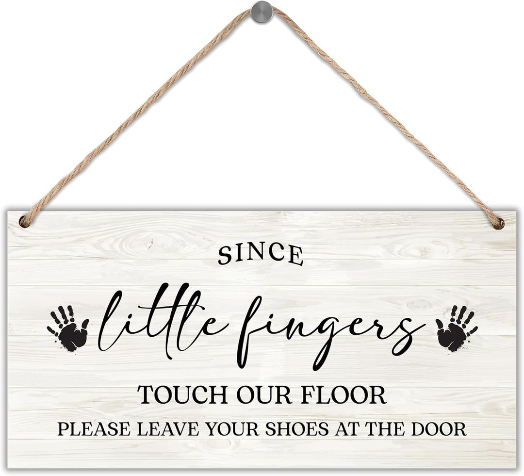 2 x Please Take Off Your Shoes Sign, No Shoes Sign for House, Shoes Off Sign for Home, Hanging Wall Decor for Entryway Front Door - 12 x 6 In
