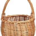 MAGICLULU Wedding Flower Basket Woven Basket with Handle 8.66 X 6.10 X 6.10 in Flower Girl for Petals Rustic Bridal for Ceremony Home Decor Garden Picnic Shop Storage