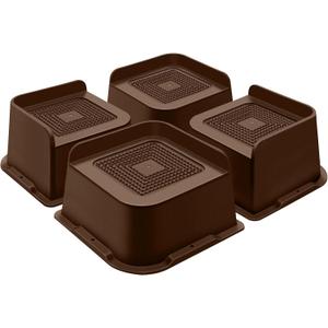 Bed Risers 3 Inch Heavy Duty, Furniture Risers for Bed Desk Table Sofa Couch,Oversized Bed Lifts Risers,Support up to 5000 Lbs(4 Pack Brown)
