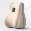 Memory Foam Chair Cushion, Low-Profile Wedge Design for Waist & Neck Support, Comfortable in Multiple Postures, Restores to Original Shape Beige Gray