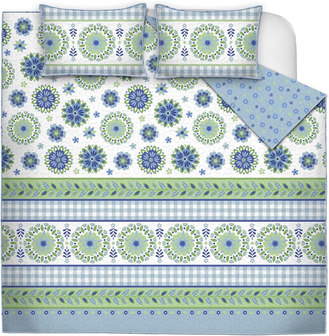 Quilts for Twin Bed Hayley Bedspreads Soft Bed Summer Quilt Lightweight Microfiber Bedspread-Modern Style Pattern Coverlet for All Season - 2 Piece (1 Quilt, 1 Pillow Sham)