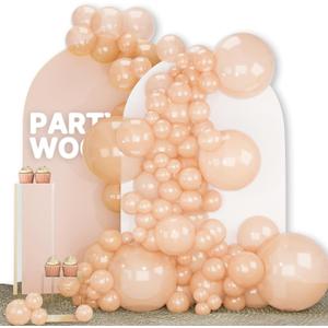 PartyWoo Pearl Peach Balloons 140pcs Different Sizes of 18 12 10 5 Inch Pastel Light Pale Orange Latex Helium Balloon Arch Kit Garland for Bridal Baby Shower Birthday Party Decorations Orange-Z27