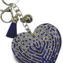 3 x Sparkling Keychains Bag Charms for Women Girls, Crystal Bling Rhinestone Key Ring Car Fob, Backpack Handbag Accessories