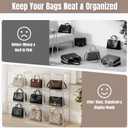 6 Pack Acrylic Purse Organizer for Closet, Stackable Clear Handbag Storage Bins with Magnetic Doors, Display Case for Purses, Hats, Books, and Collectibles 14.2"L x 11"W x 8.56"H