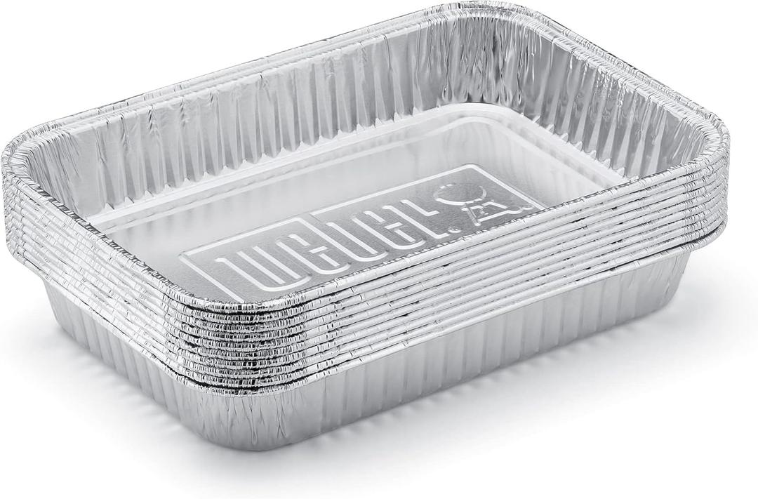Weber Aluminum Drip Pans, 7.5 x 5 Inch, Set of 10