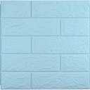 20 PCS Blue 3D Wall Panels, 29 sq.feet Coverage, Printable Wallpaper Sticker with Self-Adhesive Waterproof Brick PE Foam Wall Panels Peel and Stick for Interior Wall Decor, Home Decoration