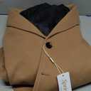 Springrain Men's Wool Blend Pea Coat Notched Collar Single Breasted Overcoat Warm Winter Trench Coat (Large, Khaki)