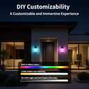 Outdoor Wall Lights RGB, 1500LM Smart Exterior Porch Sconces Wall Mounted Lighting, IP65 Waterproof, DIY Lighting for Garden, Garage and Patio - Ideal for Festivals The Christmas and Parties, 2 Pack