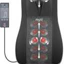 Mynt Shiatsu Neck and Back Massager with Heat, 3D Kneading Full Back Massager for Pain Relief Deep Tissue, Foldable Adjustable Chair Massager for Home Office, Black