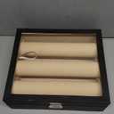 Nosiny Bracelet Display Holder with 3 Removable Rolls Bangle Organizer Display Clear Lid Bracelet Organizer Box Jewelry Storage Case for Women Retail Bracelets Watch Stores(Black,PU Leather) (11.810.23.7 Inches)