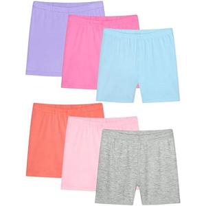 Ruisita Toddler Girls Biker Shorts Under Dress Safety Dance Cartwheel Shorts for Kids (US, Age, 5 Years, 6 Years, 6, Light Purple, hot Pink, Dolphine Blue, Coral, Pink, Gray)
