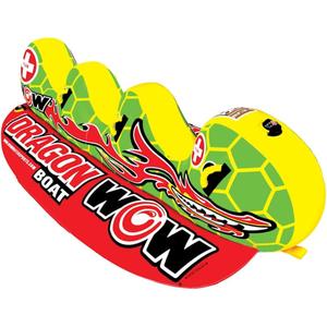 WOW Sports - Dragon Inflatable Cockpit Tube - Towable Boating Accessory for Kids & Adults - Holds up to 3 Riders