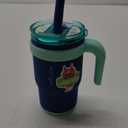 REDUCE 14 Oz Coldee Kids Tumbler with Lid and Straw - Coldee Insulated Travel Mug - Spill-Proof, Sweatproof Stainless Steel, BPA-Free - Includes Handle, Reusable Silicone Straw - Nautical Mist