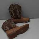 Parrosoo Kids Cowboy Boots for Boys Girls Western Riding Shoes Square Toe Wide Calf Hunting Walking Adventure Toddler Little Big Kid Size 7