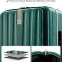 Hanke 26 Inch Large Checked Luggage PC Hard Shell Luggage Top Opening Travel Luggage Suitcases with Wheels for Woman Men.(Dark Green)