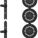 EVERYMATE Weight Plate Storage Rack, Olympic Weight Plate Holder, Bumper Plate Storage, Home Gym Organizer (Fit 2 inch plates, 4pegs)