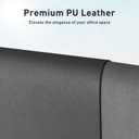 Aothia Faux Leather Desk Mat - Non-Slip PU Leather Desk Blotter, Waterproof Writing Surface, Large Desk Pad for Office & Home (Grey, 55" x 24")