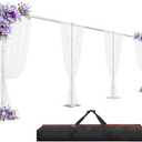 GLOSHOOTING Pipe and Drape Backdrop Stand Heavy Duty 10x30ft | Adjustable Back Drop Stand, Metal Background Frame with Space-saving Flat Base for Photography Wedding Parties Events